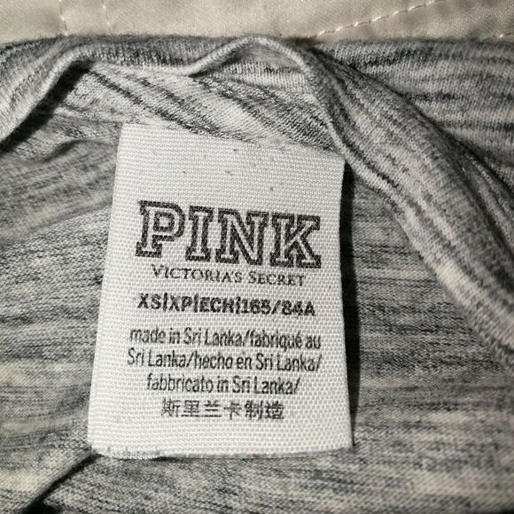 PINK Grey & White Dog Sequins Cotton Long Sleeves Sweatshirt Size XS - Picture 12 of 14